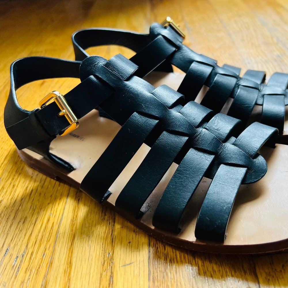 Mansur Gavriel Blk Leather Flats - size 38